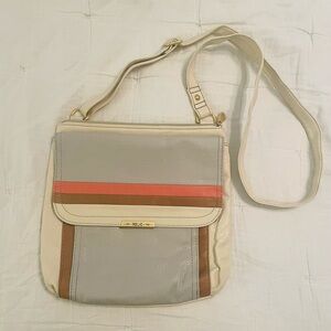 Relic Tan and Gray Crossbody Bag with Orange Accent